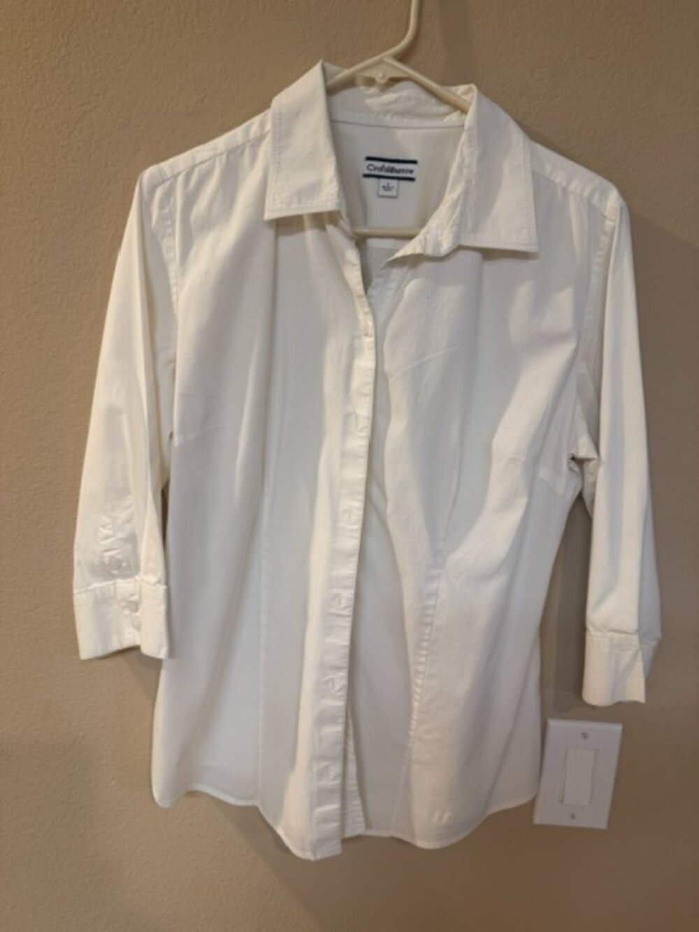 Croft & Barrow Women's White Button Down Shirt Large Pre-Owned no tags.